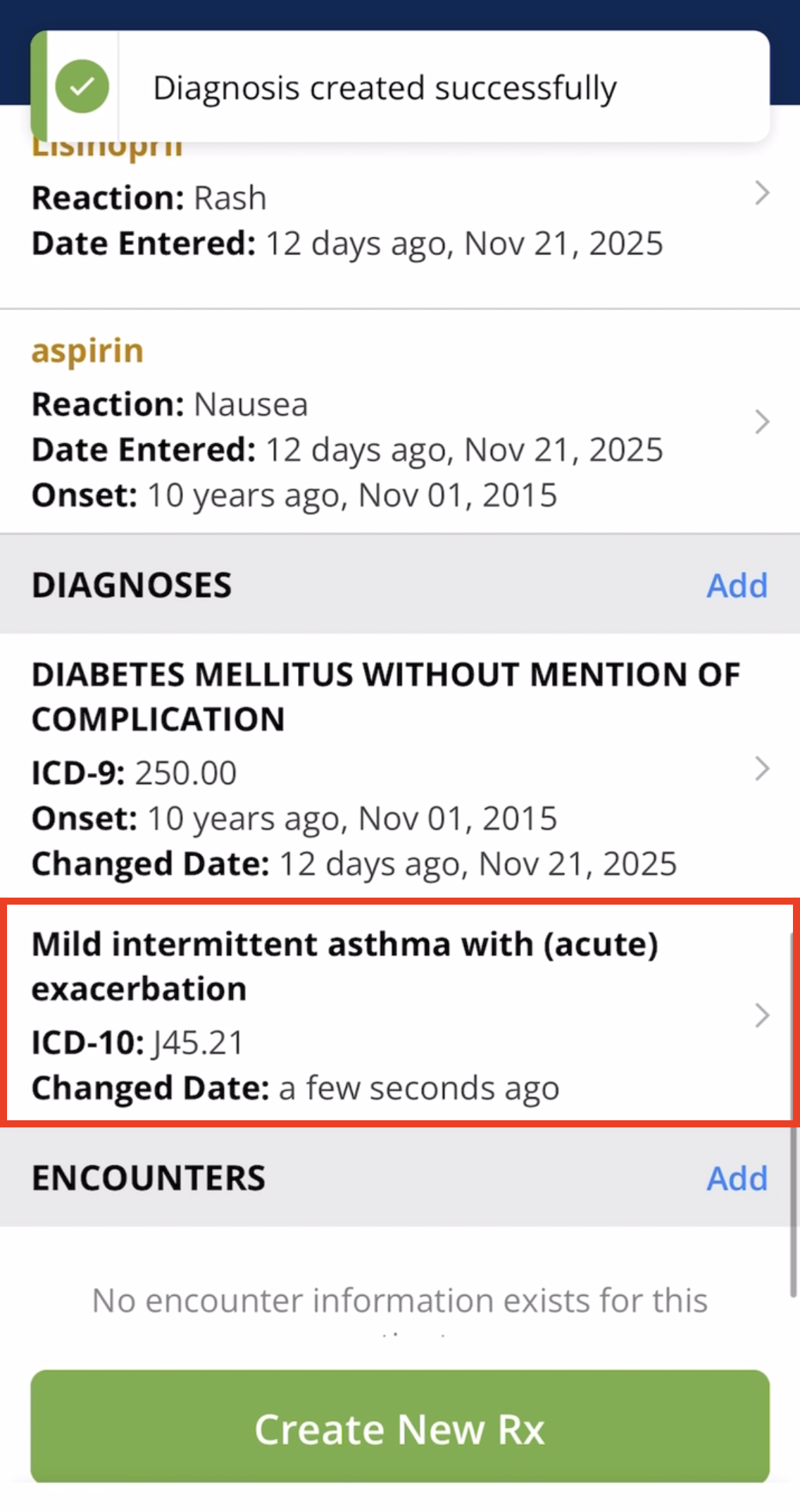 6. The Diagnosis was successfully created.png