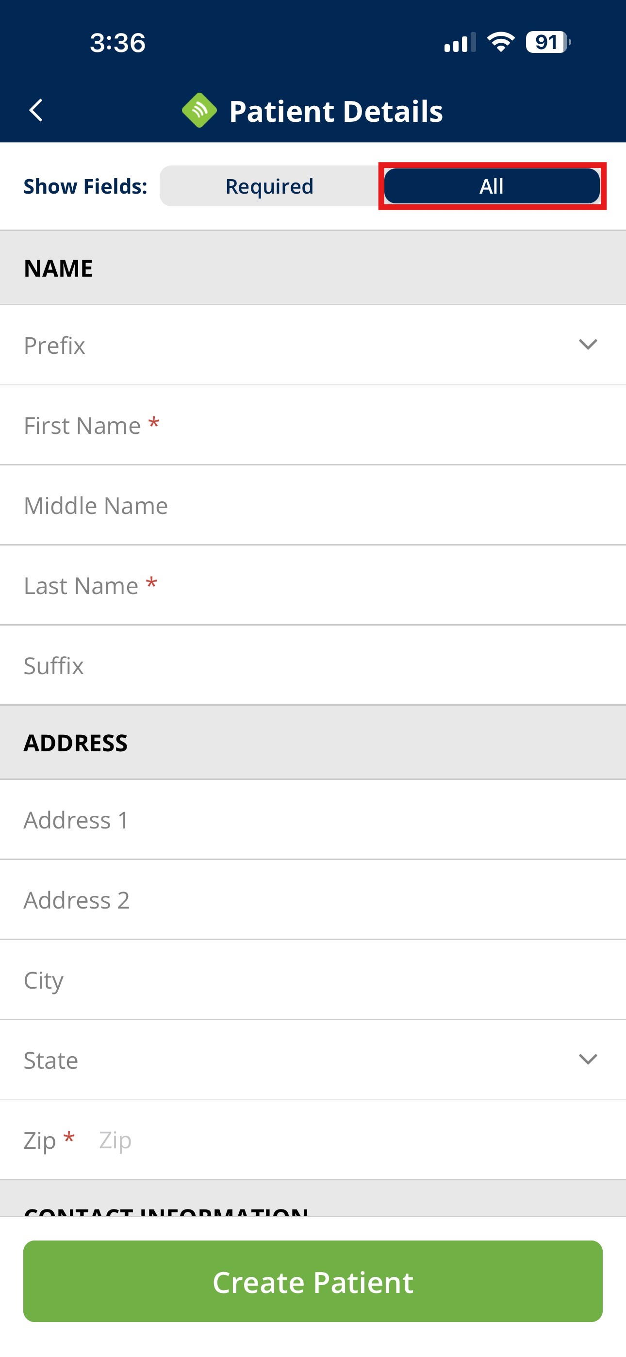 Add New Patient_Details Screen_All Tab.jpeg