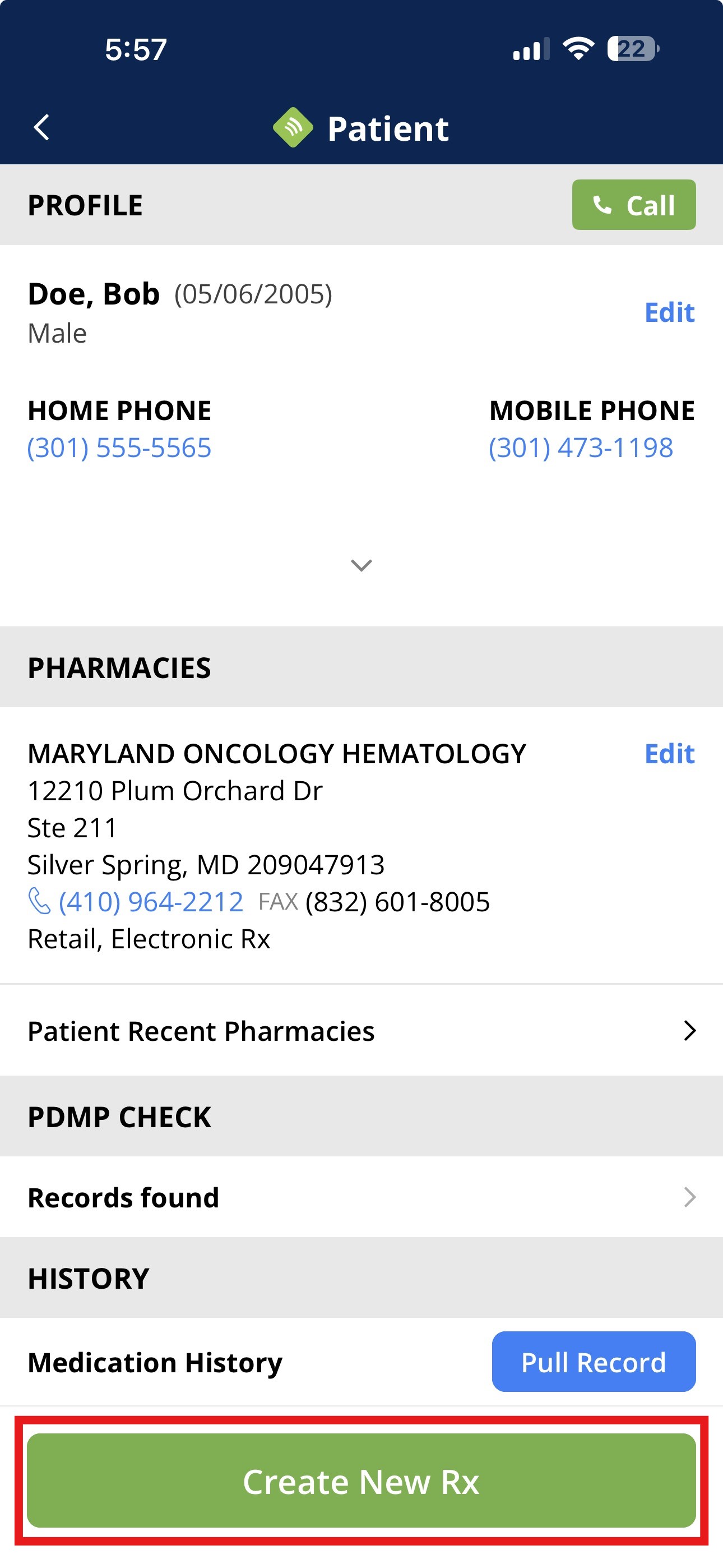 Patient Profile_Create New Rx Button.jpeg