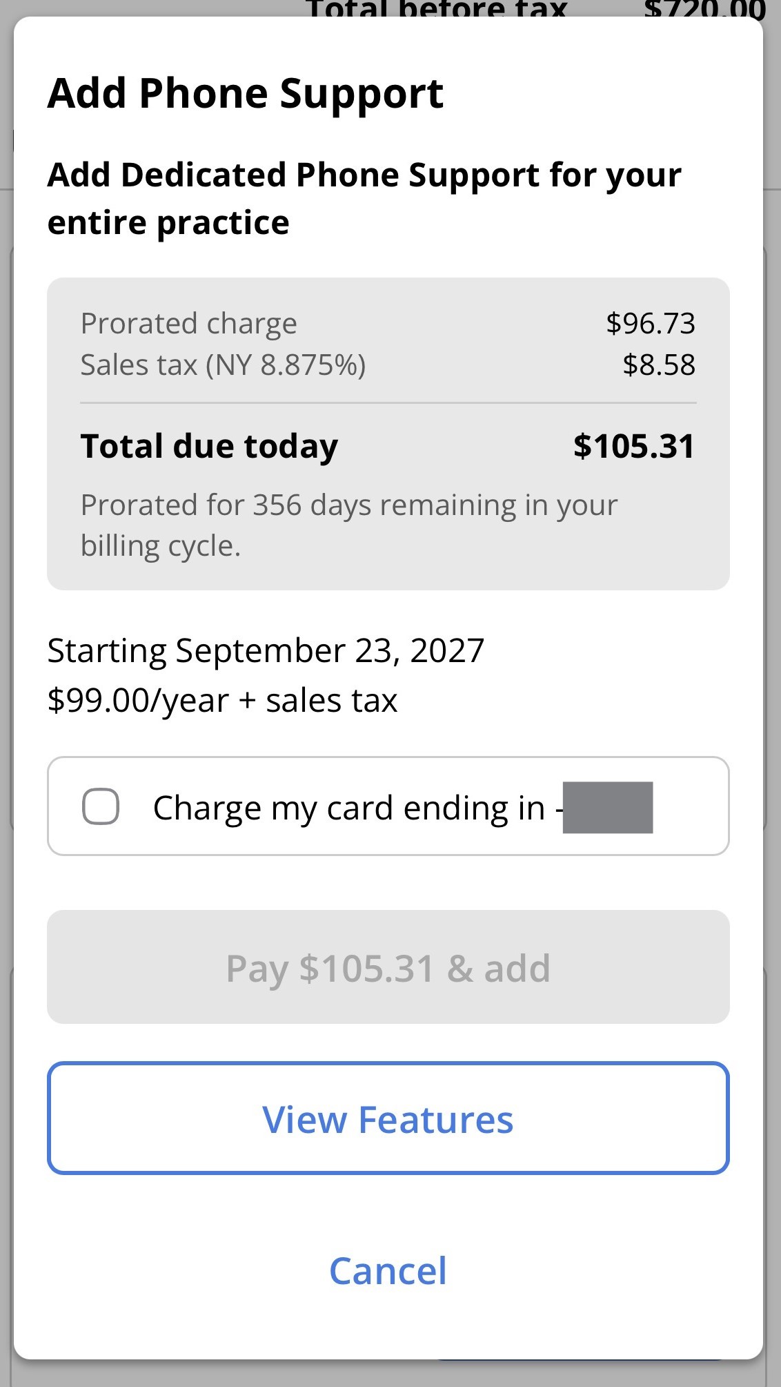 Add Phone Support window