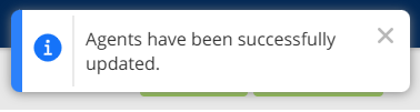Agents have been successfully updated notification